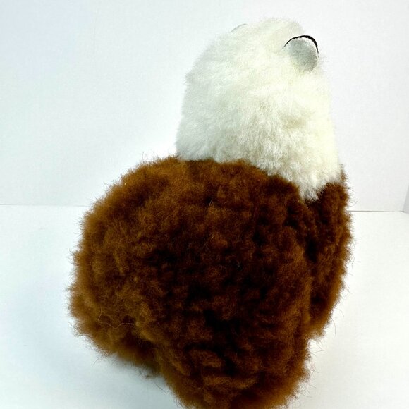 Handmade Stuffed Llama – 100% Natural Llama Wool, Brown & Ivory, Made in Peru - Picture 10 of 12